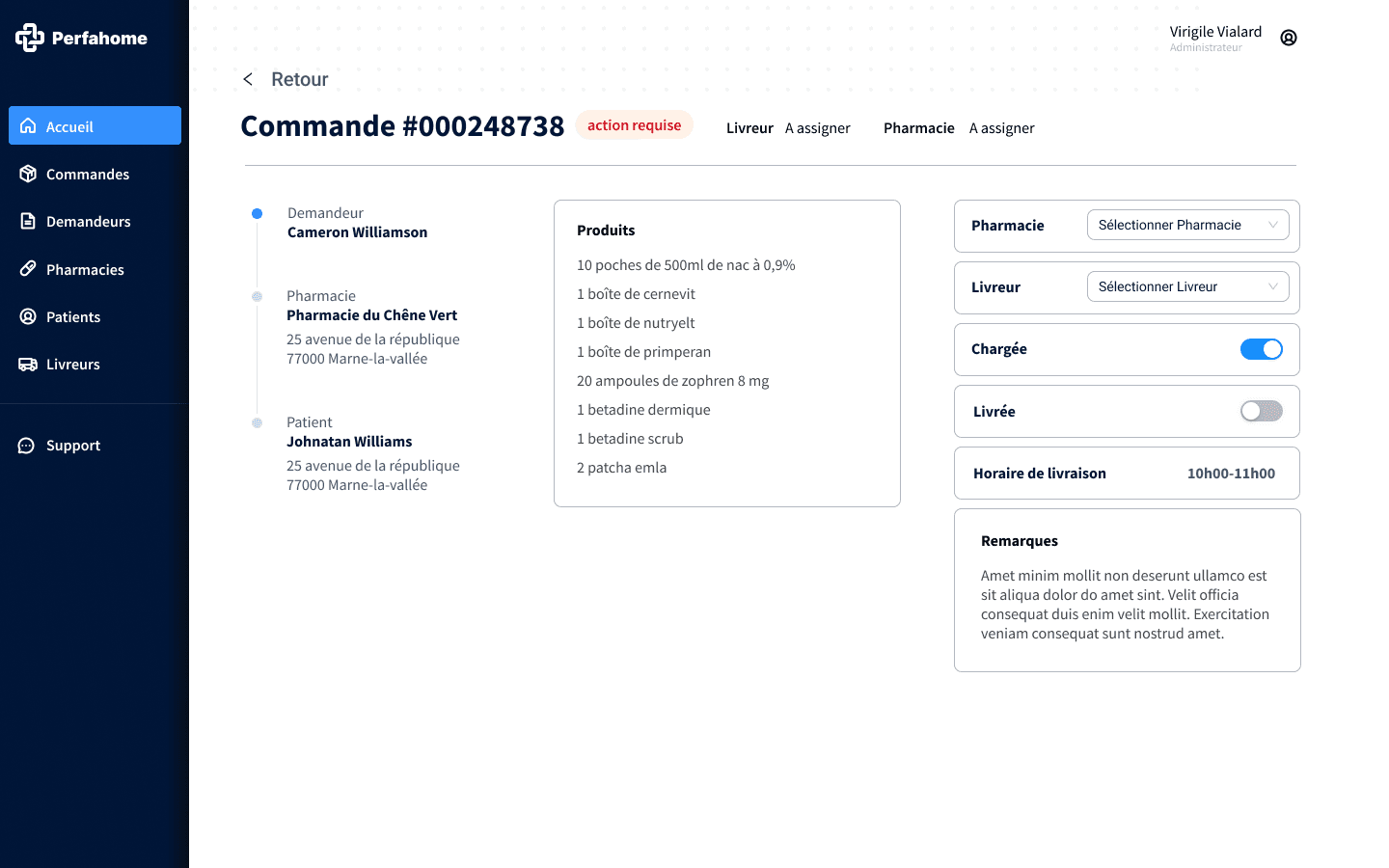 Perfahome dashboard