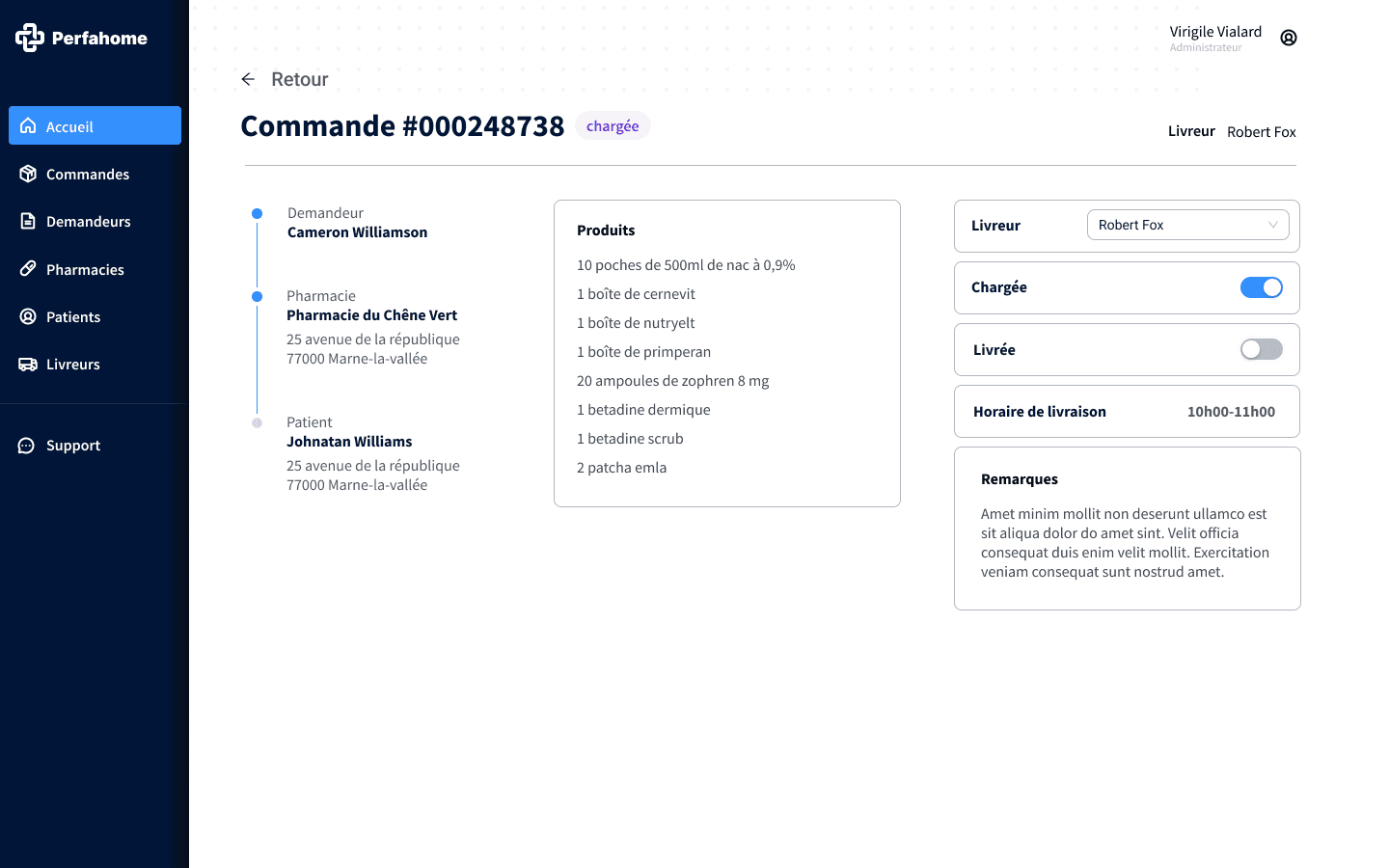 Perfahome delivery detail