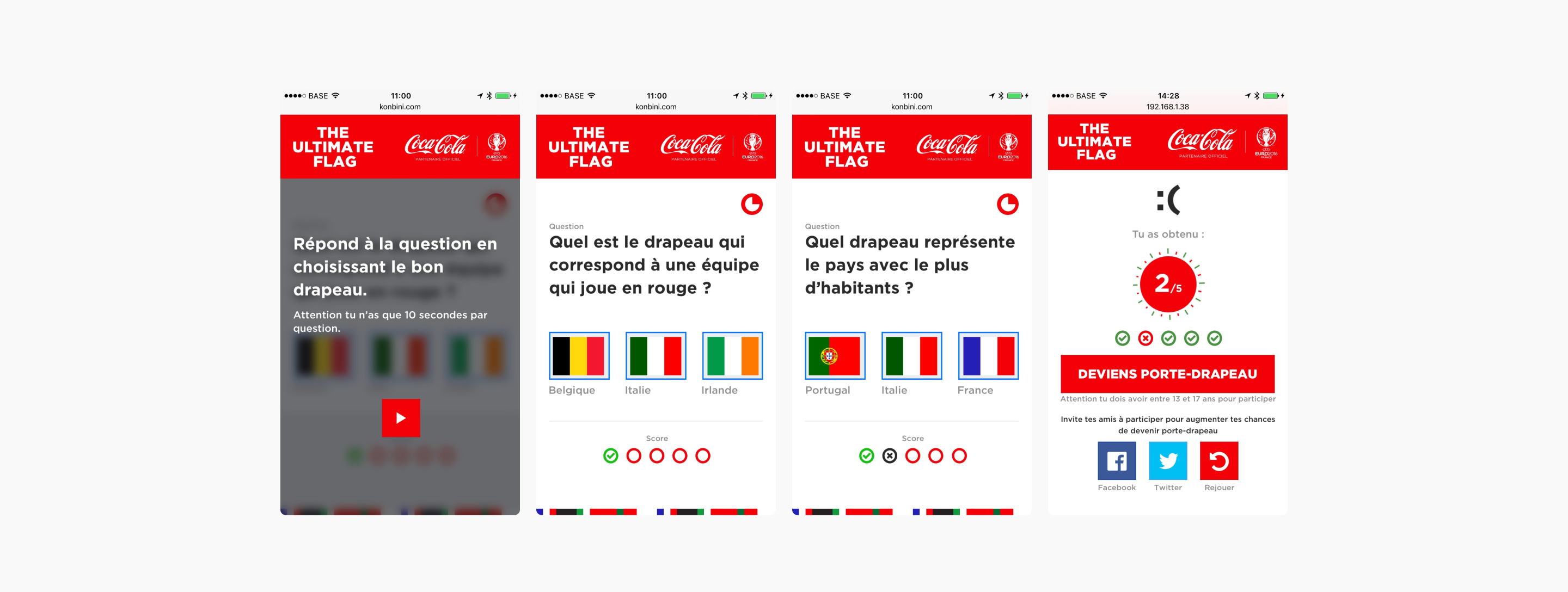 Ultimate Flag mobile screens