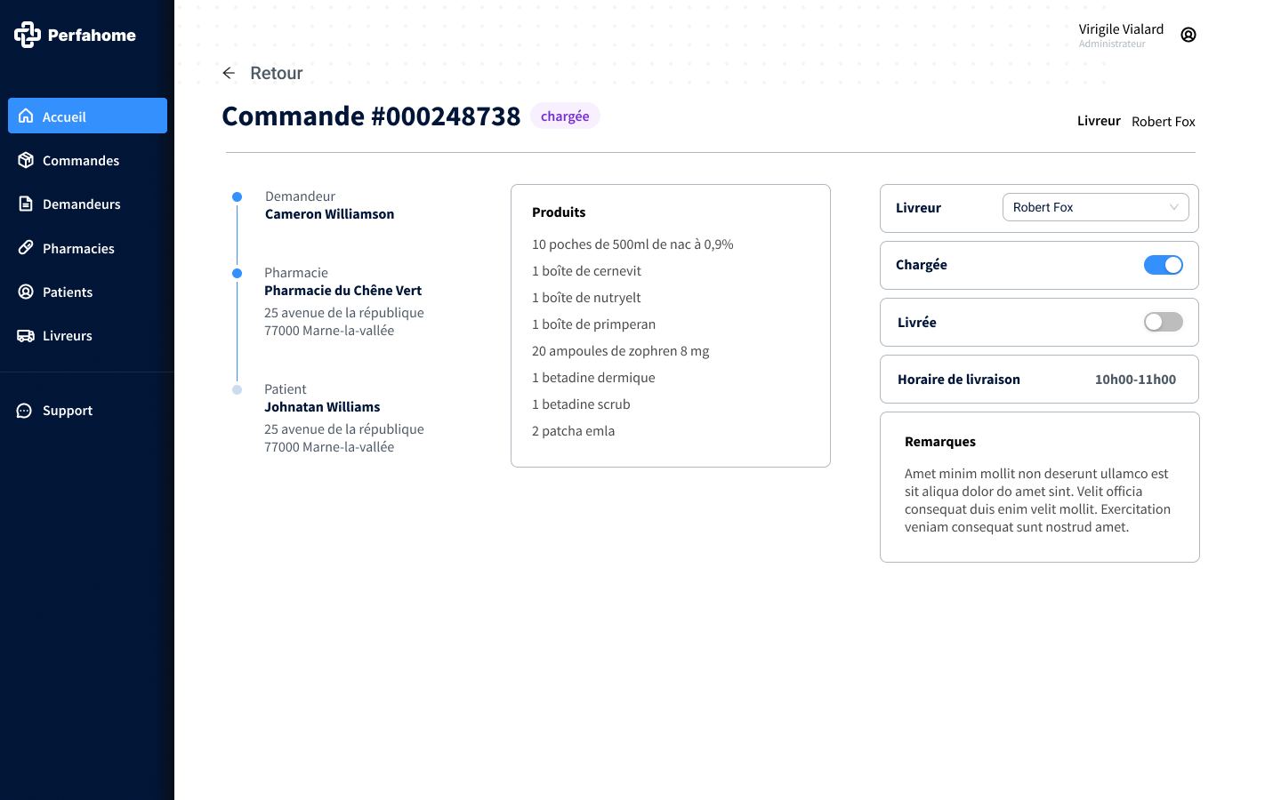 Perfahome delivery detail