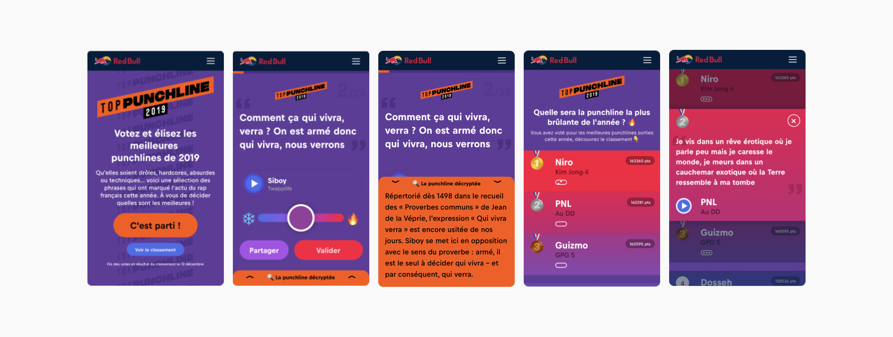 Red Bull Top Punchlines screens